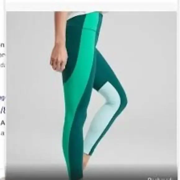 Athleta Elation Asym 7/8 Tight In Powervita Womens Size XS Green EUC - Picture 3 of 10